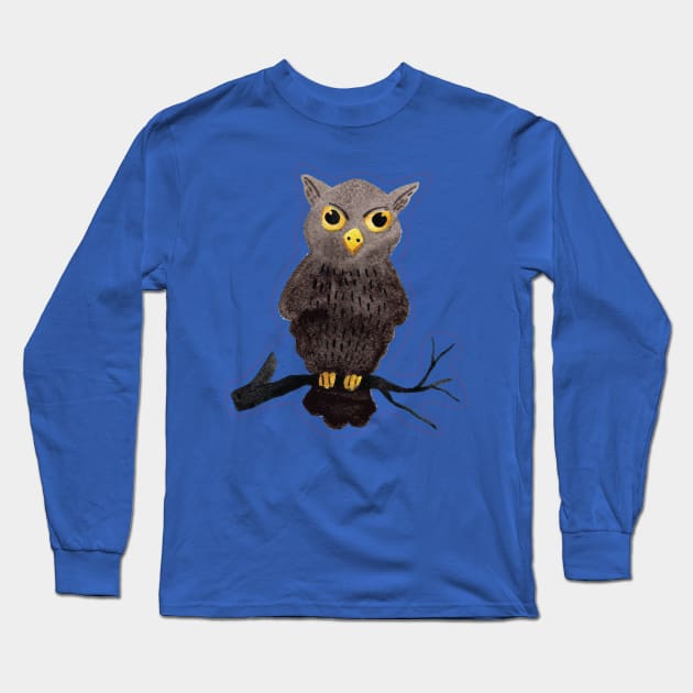 Halloween Spooky owl watercolor Long Sleeve T-Shirt by holidaystore